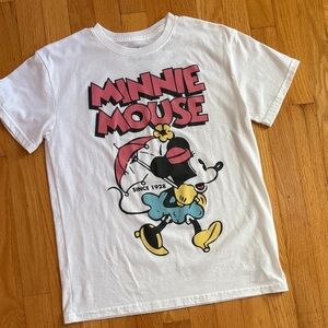 Disney Minnie Mouse White Tee with Pink and Yellow Accents